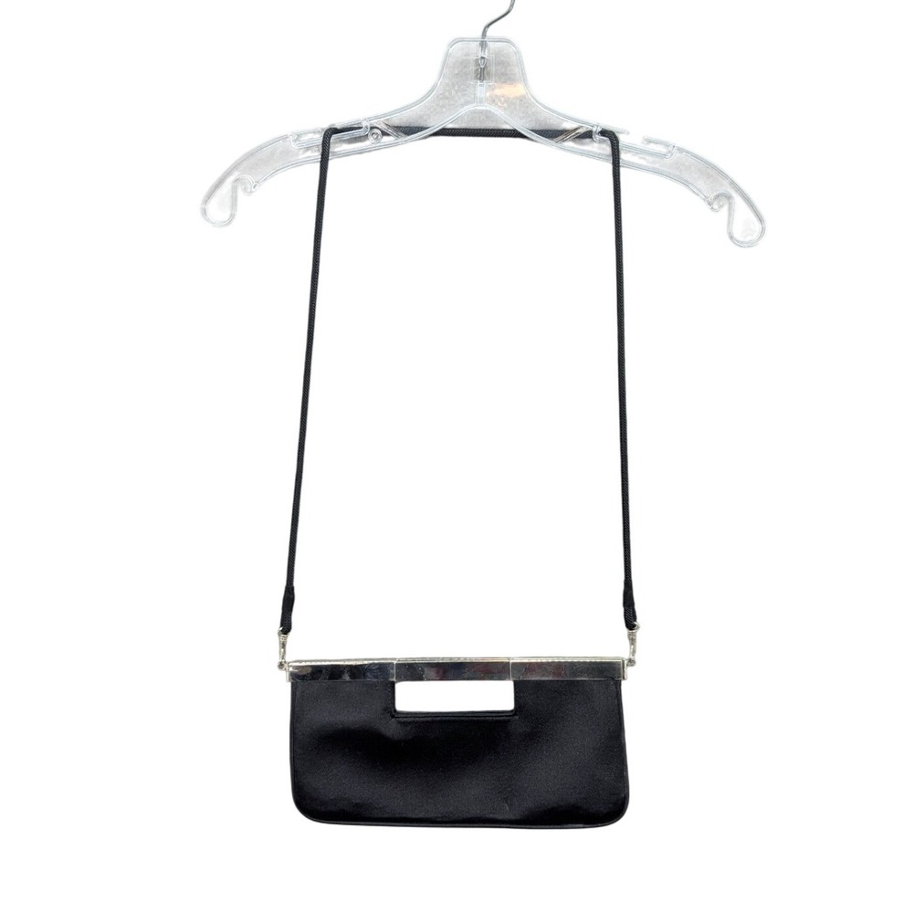 Stuart‎ Weitzman Black Clutch Evening Bag Rhinestone Embellished Shoulder Strap